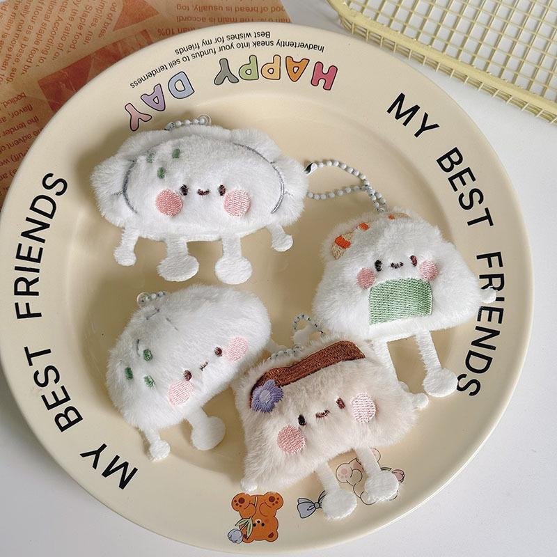 Style Japanese Cute Staple Food Keychain Sweet Cute Bag Pendant Charms Car Keyring Accessories For Women Couples Cute Kawaii Gift