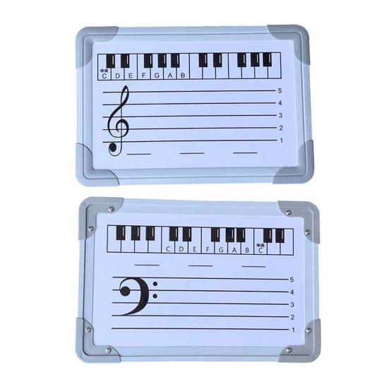 Double-Sided Magnetic Music Staff Whiteboard High Low Notes Teaching Aid Mini Dry Erase Board Students Teachers Music Classroom Supplies