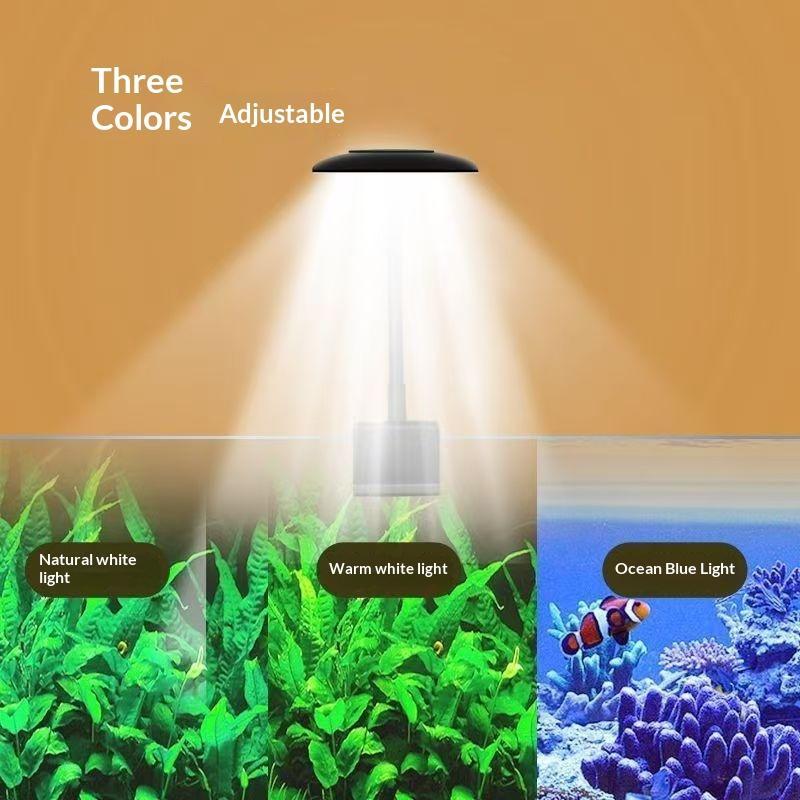 USB Aquarium LED Clip Lamp Flexible Bracket Multiple Modes Fish Tank Light for Small Aquatic Plant Tank Home Office Decor