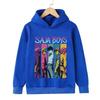Soft Children Hoodie, Vertical Color Strip Anime Boys Portrait Print Pullover Sweatshirt, Autumn WinterCasualSport Long Sleeve Top For Kids Daily Wear