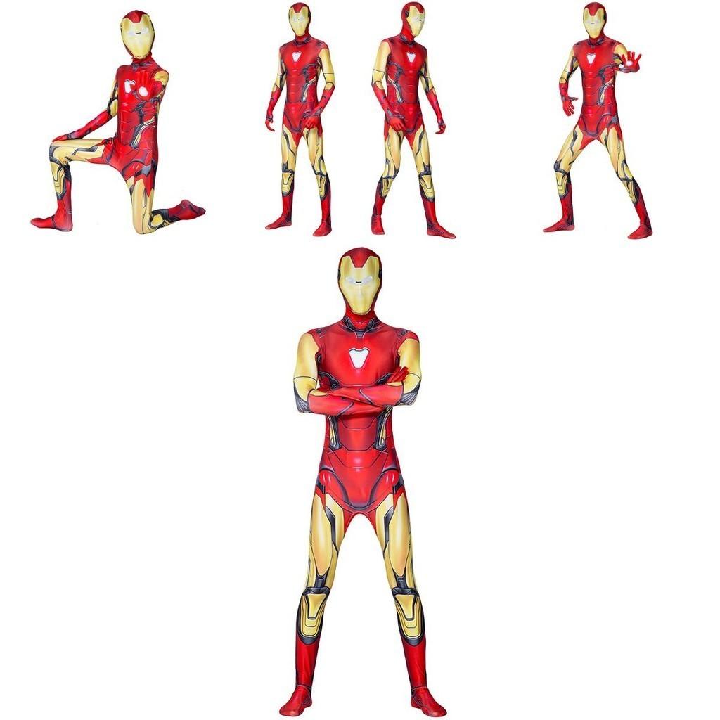 Authentic Avengers Endgame Iron Man Mark 85 Cosplay Costume Zentai Suit For Adults And Kids
