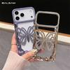 Luxusní pozlacený třpytivý diamantový dutý motýlí kryt na telefon pro IPhone 17 Air 16 15 14 Plus 13 12 11 Pro Max Nárazuvzdorný TPU kryt
