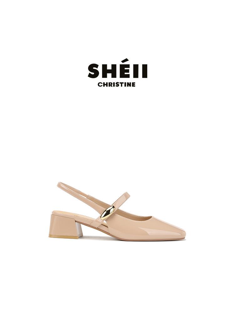 

Su Yinyin has the same square head casual and versatile thick heel rear empty sandals, minimalist style and high-end naked pink bag head sandals. 42 телесный