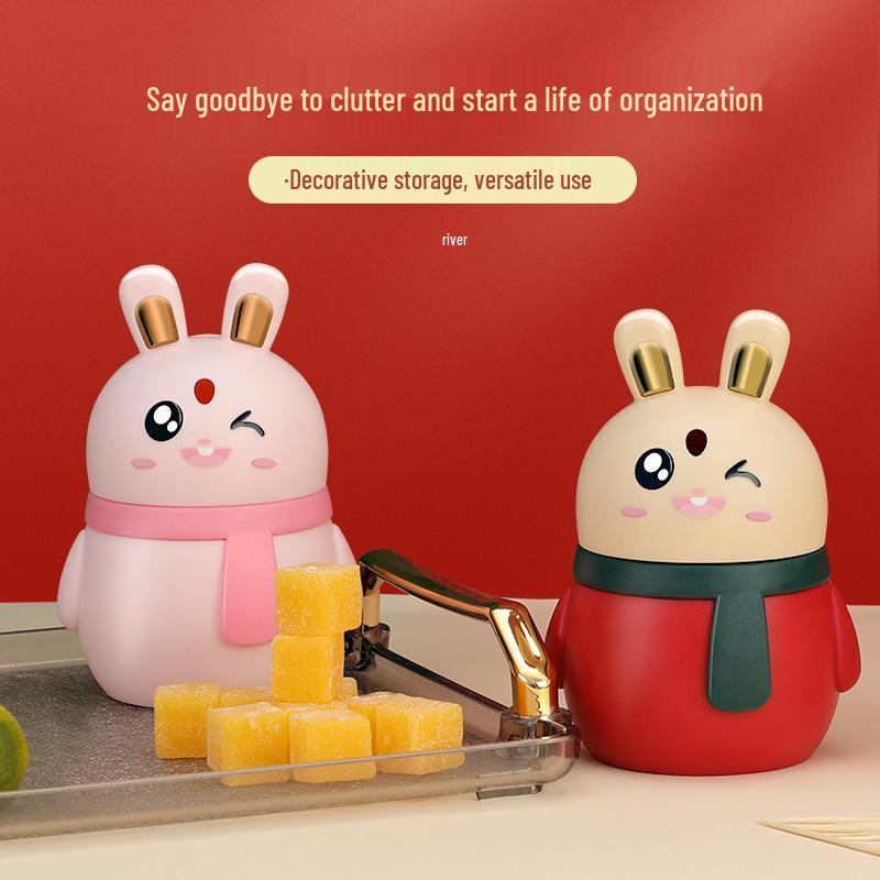 Cartoon Automatic Press-Type Toothpick Box: High-Quality Plastic Storage & Dispenser