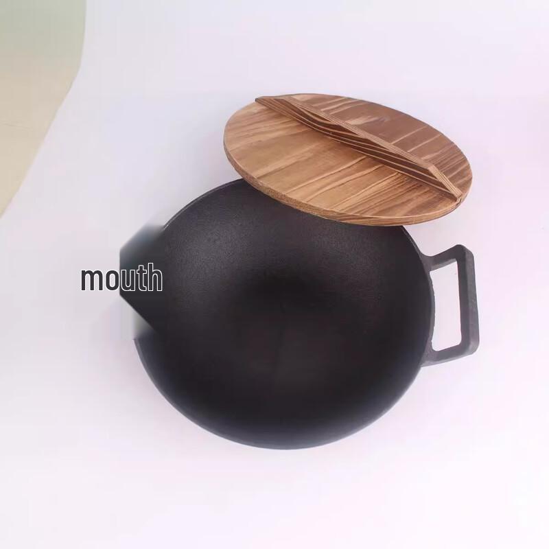 ZISIZ Classic Cast Iron Non-stick Wok