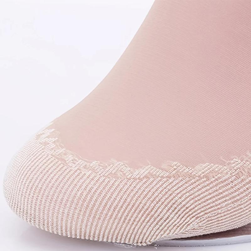 10Pairs Women Transparent Breathable Summer Thin Soft Silk Socks Non-Slip Bottom Splice Fashion Ladies Sock