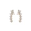 Summer Minimalist Small Zircon Row Stud Earrings For Women Delicate And Cute Daily Jewelry Accessory