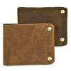 Men'S Retro Leather Short Wallet Leather Three-Fold Wallet First Layer Cowhide Multi-Card Change Bag 907