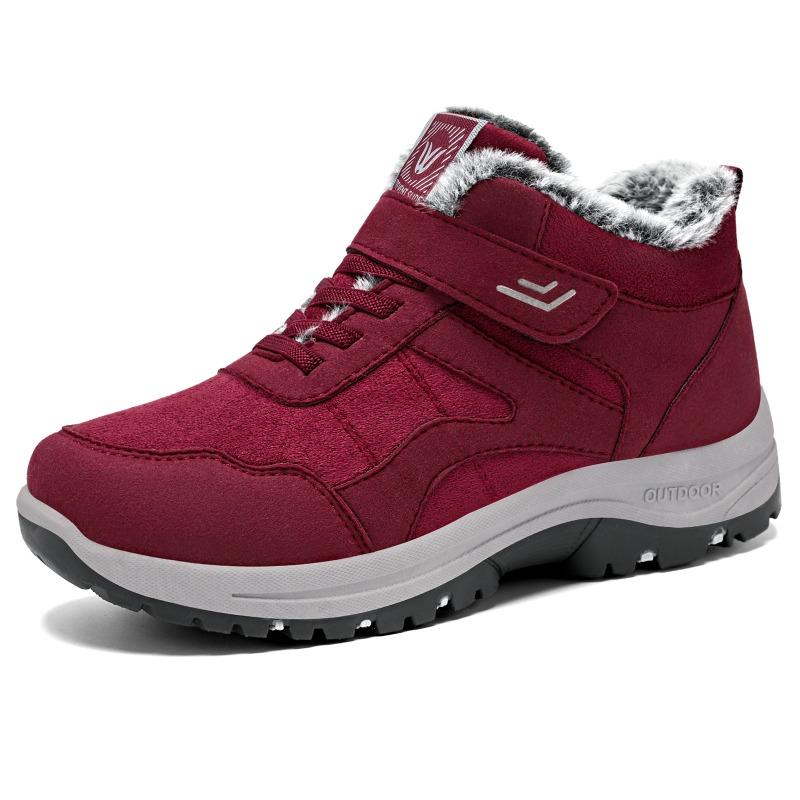 Women's Cotton Shoes Couple Velcro Women's Boots Thick-soled Non-slip Boots Women's Outdoor Versatile Cotton Boots Warm Mother Shoes
