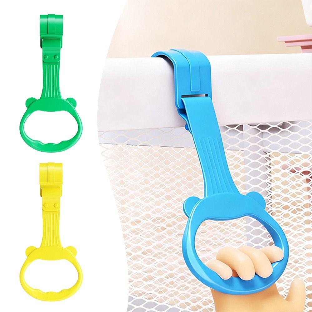 Portable Plastic Hand Pull Ring Light Weight Learn To Stand Stroller Hook Cartoon Crib Ring Playpen Accessories