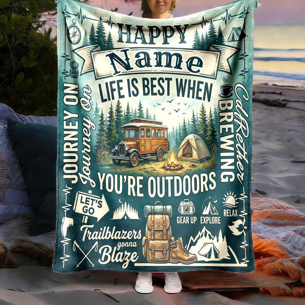 Birthday Wishes Customize Your Name Home Blanketss Comfortable Soft Lightweight Allseason Multipurpose Blanket For Picnic Sofa Office Bed Living Room