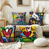 R-Romero Art B-Britto Illustration Cushion Cover Pillow Cover Decoration Room Home Sofa Living Office Car Nordic Simplicity