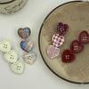 4Pcs Sweet Check Love Button Hair Clip Side Bangs Girly Cute Duckbill Clip For Girls Hair Accessories