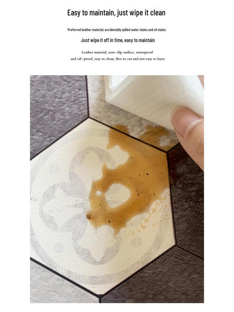 Luxury Leather Entrance Mat: Wash-Free, Wipeable Door Mat for Home and Porch