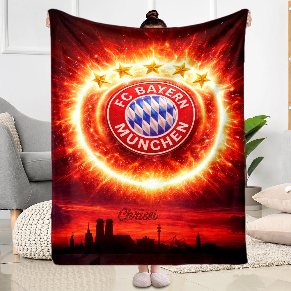 Bayern Munich Blanket Warmthful Decor Suitable for Bedding Couch Bed Four Seasons Universal Playful Design Gift for Travel Home Birthdays