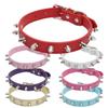 Spiked Studded Leather Dog Cat Collar Puppy Pet Necklace Adjustable Neck Strap for Small Medium Large Dogs And Cats