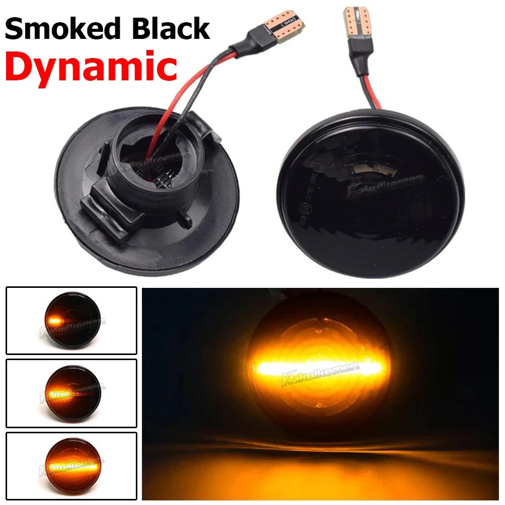 2pcs Dynamic Side Marker Turn Signal Light Sequential Blinker Lamp For Mazda MX5 Miata Mk1 Mk2 Mk3 1989-2015 Na Nb Nc Dynamic Smoked