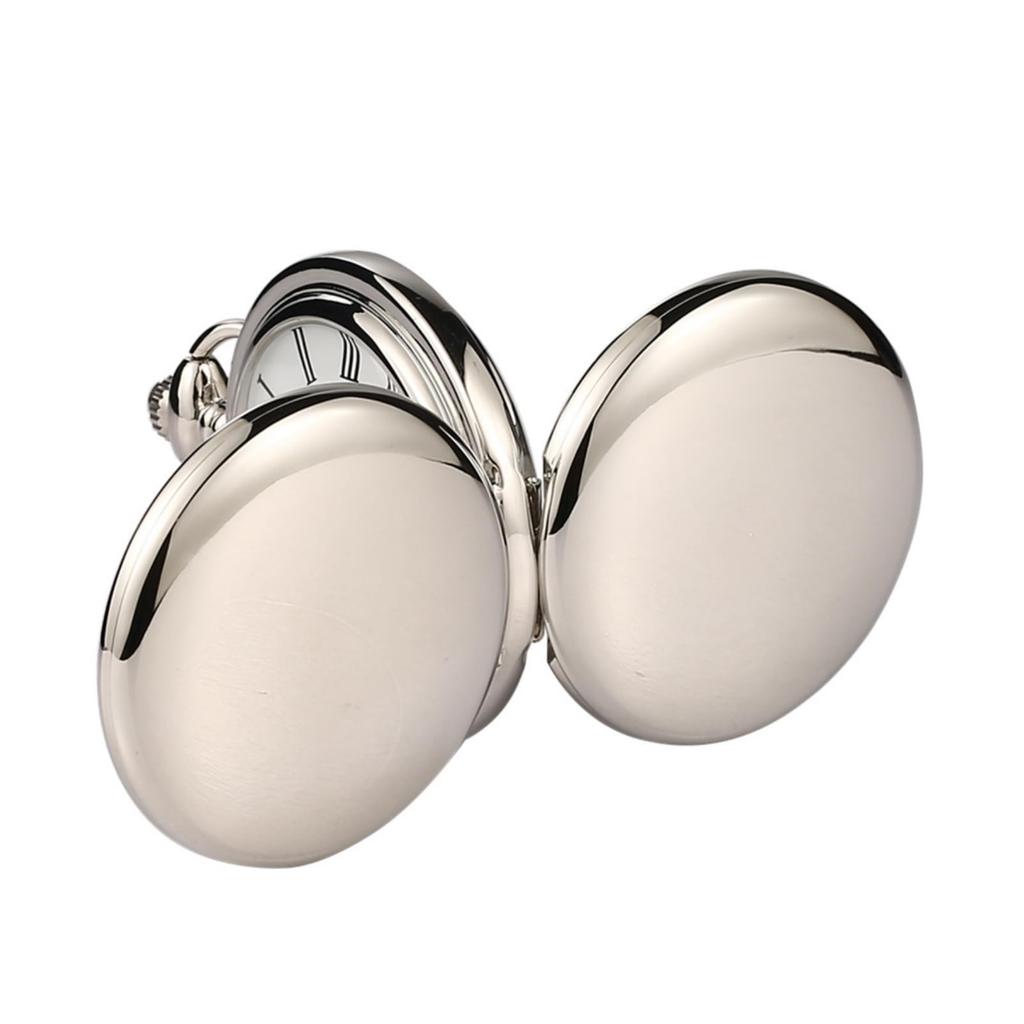 COZENTA Pocket Watch with Manual No Battery Replacement Chain, Winding, (Silver)