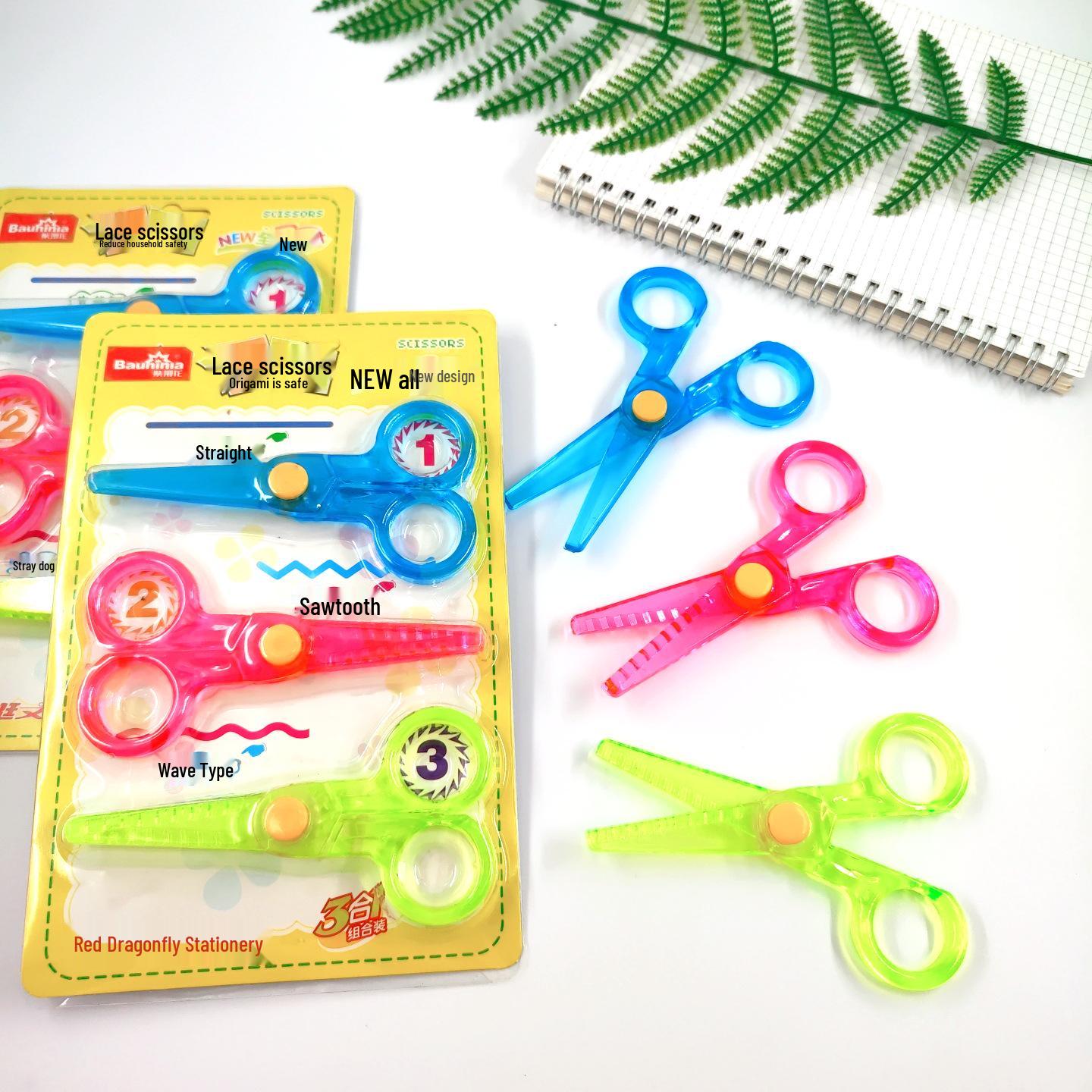 

Lace Scissors Set: 3-Piece Handmade Safety Scissors for Kids - Perfect for DIY, Kindergarten, Crafts, and Photos