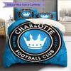 Charlotte FC Pattern Bedding Home Decoration Birthday Gift (1 * Duvet Cover + 2 * Pillowcase, Without Core)