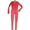 Tuta in Finta Lattice Colore Caramella Bodysuit in PVC Elastico Lucido Guanti a Mezza Dita Collant Sexy Modellante Body con Zip all'Incrotch