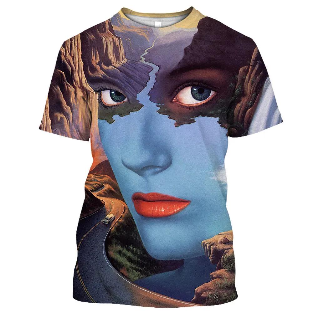 New Summer Tide Fantasy Figure Picture Men T-Shirts  Casual 3D Print Tees Hip Hop Personality Round Neck Short Sleeve  Tops