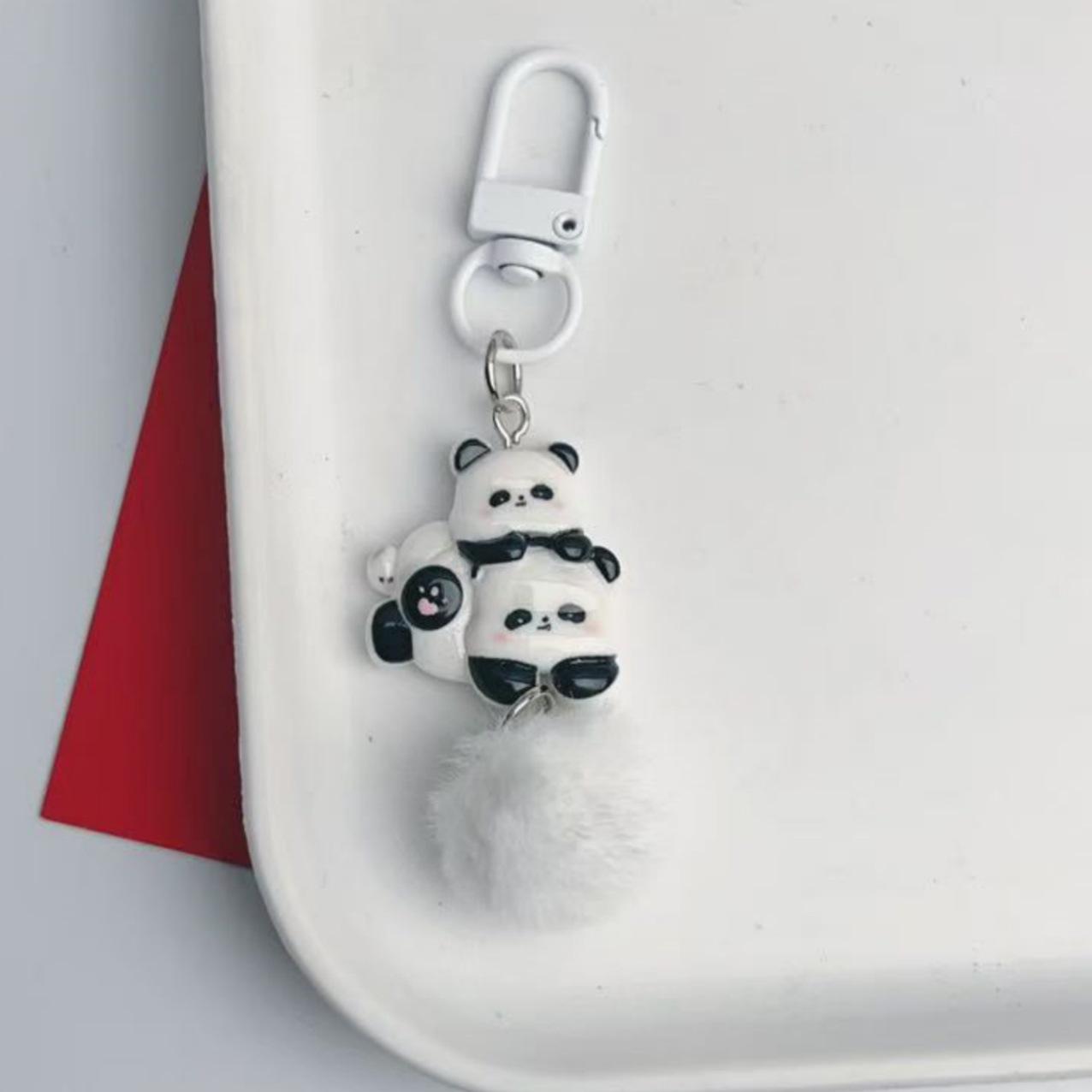 Adorable Panda Bamboo Dessert Keychain & Pendant - Cute and Versatile Ornament for Bag