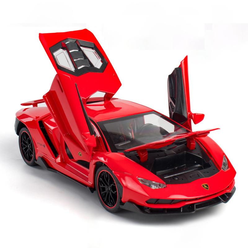 1/24 Lamborghini LP770-4 Centenario Alloy Sports Car Model Diecast Sound Super Racing Lifting Tail Hot Car Wheel for Children Gifts