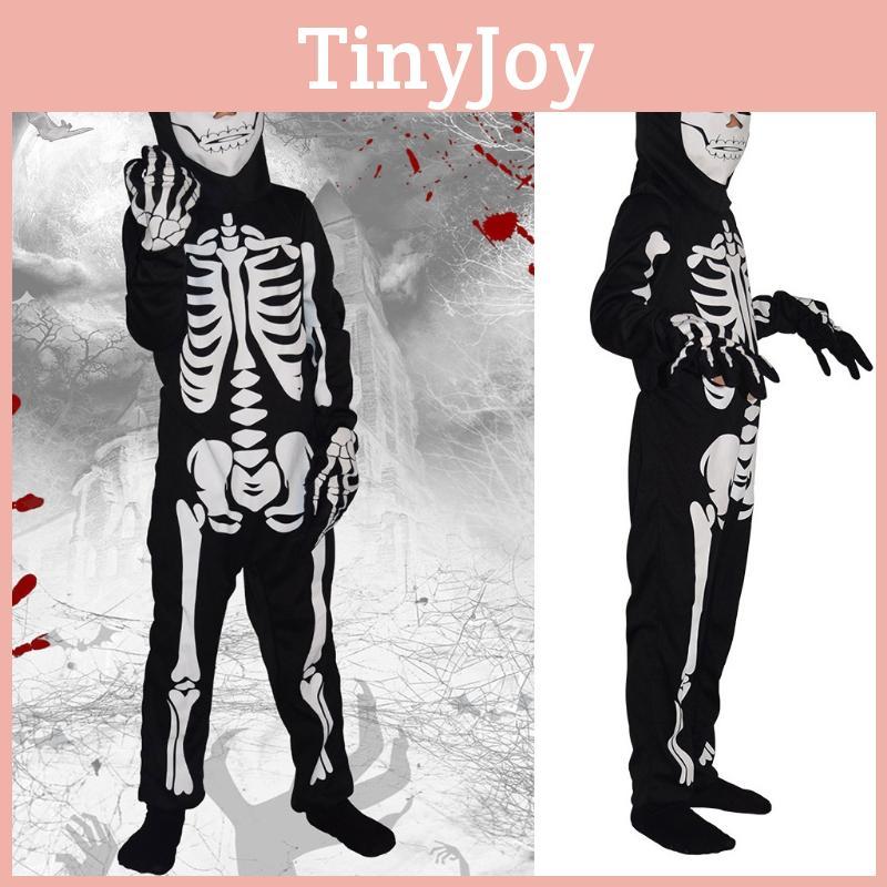 Print Childrens Skull Jumpsuit Horror Theme Skeleton Cos Halloween Clothes Set