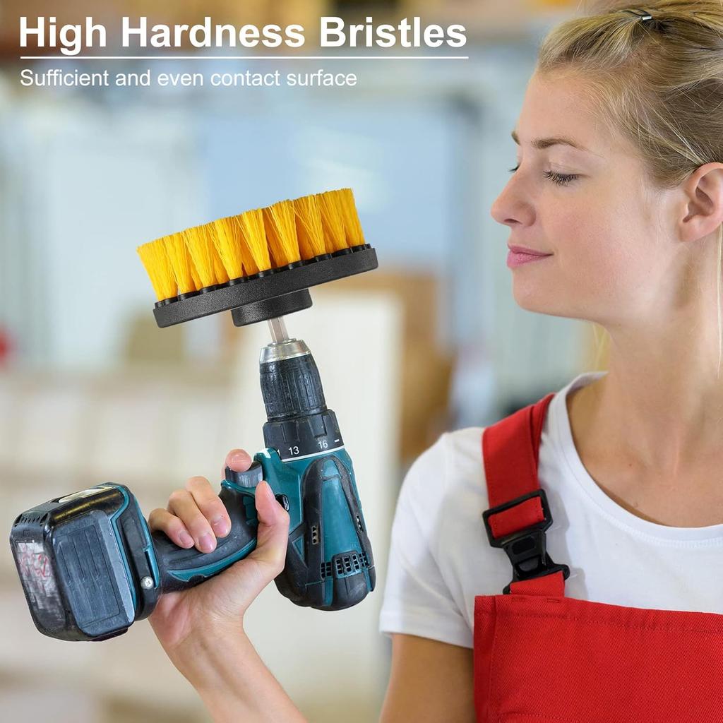 6 Pcs Drill Brush Attachment Power Scrubber Cleaning Kit Multi Purpose Drill Brush Set Drill Scrubber Brush Kit Cleaning Brushes for Drill Bathroom