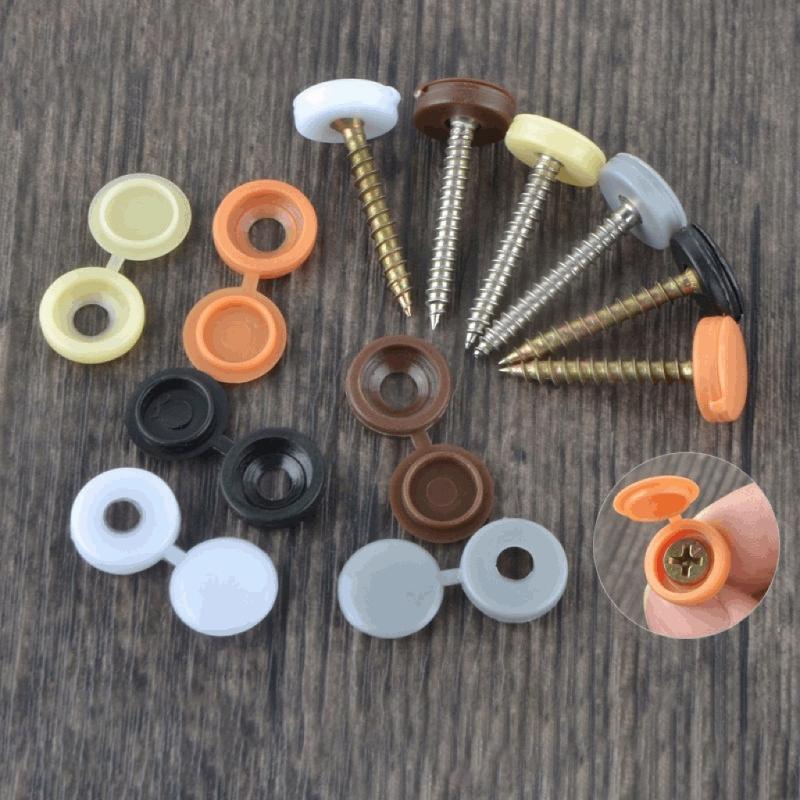 36pcs Foldable Snap Protective Cover Hardware Screw Cover M6 Screw Decorative Covers for Furniture