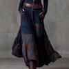 2025 Herbst-Winter Wildleder Karomuster Retro Kleid mit Knopfleiste und Taschen