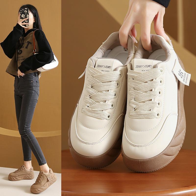 

New height-increasing sports sneakers and trendy casual shoes 35 бежевий