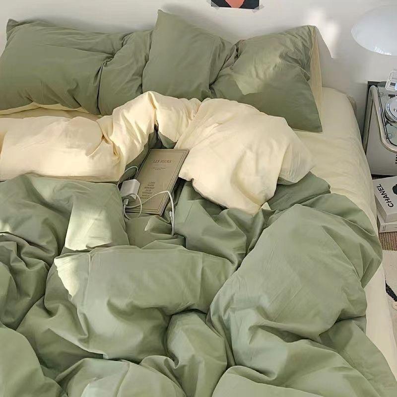 Modern Minimalist Solid Color Bedding Set Single Person Duvet Cover in Student Dormitory Four Seasons General Large Size Double Bedsheets Home Textile