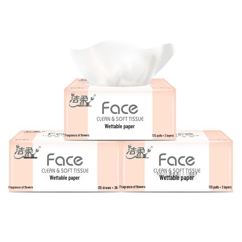 Jierou Pink Face Soft & Strong 3-Ply Facial Tissues