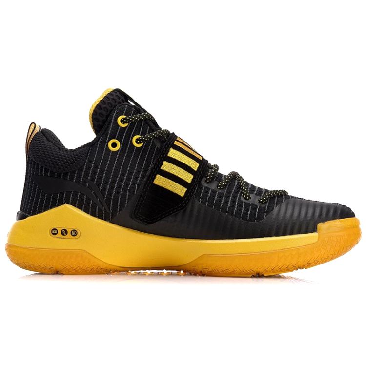 Li Ning WOW 6 Basketballschuhe Herren Niedrig geschnitten Schwarz/Gelb ABAM089-85