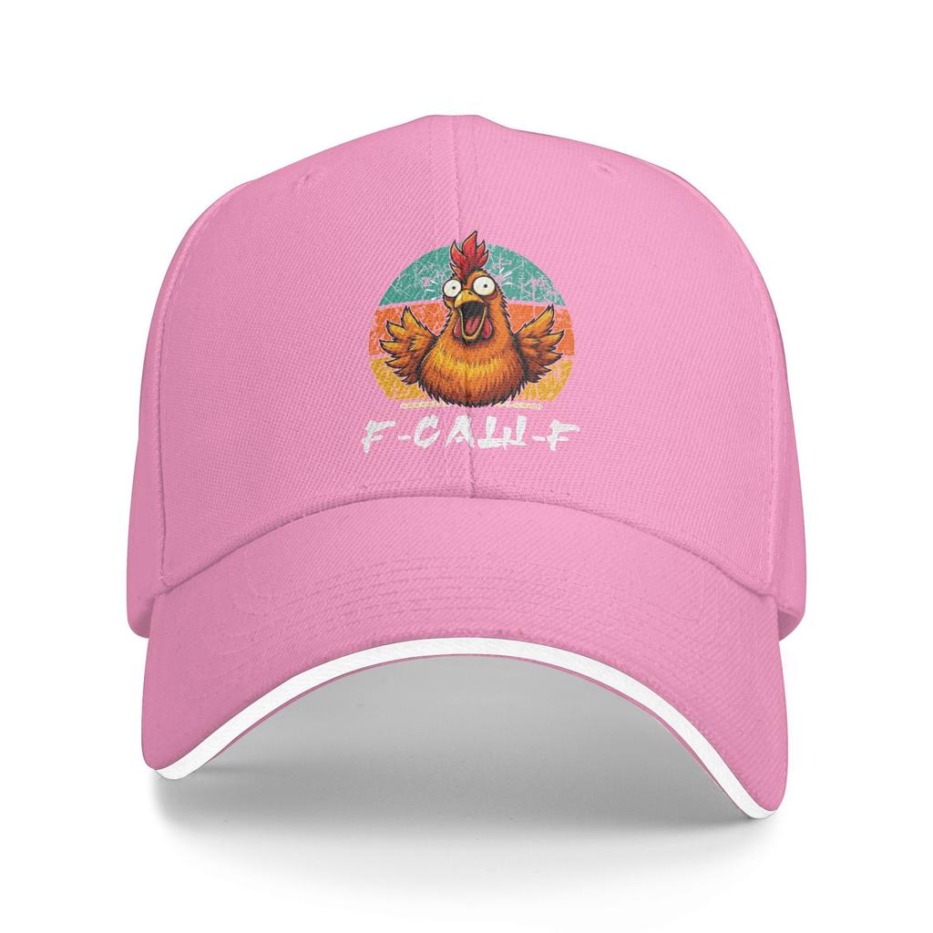 F-Caw-F Cappellino da Baseball Casual con Design Vintage di Pollo Cappello Trucker Estivo Visiera Solare Kpop Rock Cappellino Snapback Uomo Donna Cappellini da Baseball