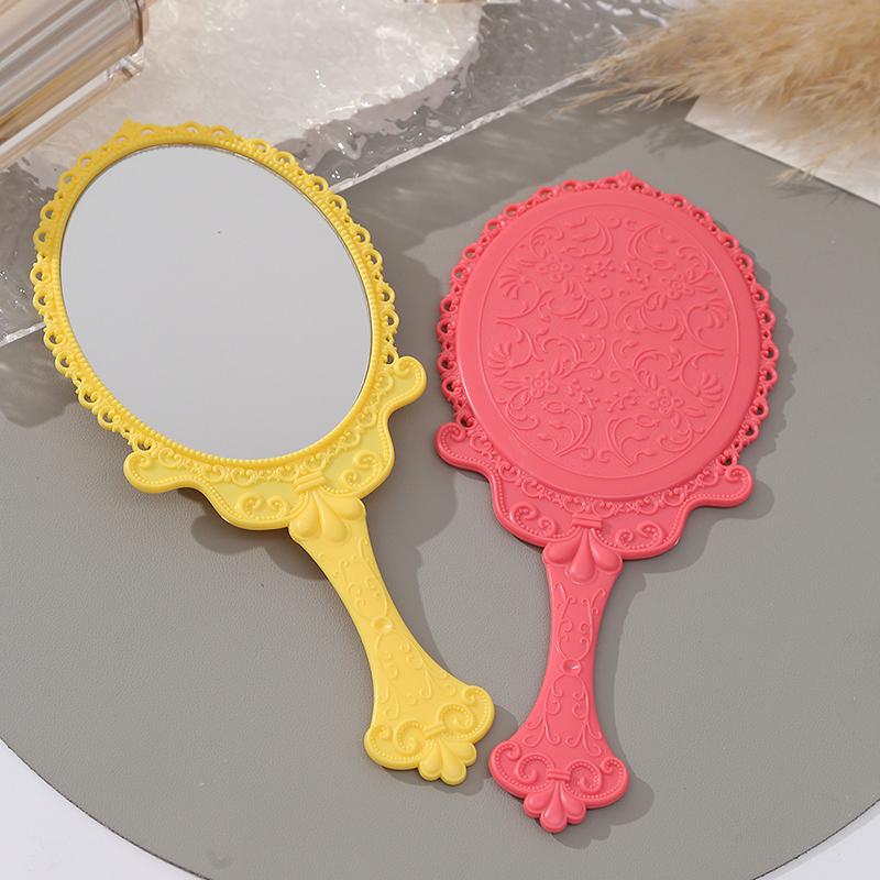 Handspiegel im Vintage-Stil, geschnitzt, Kosmetikspiegel, Kosmetikspiegel für Spa-Salon, Kosmetikspiegel, Handspiegel, Griff, Kosmetikspiegel für Frauen
