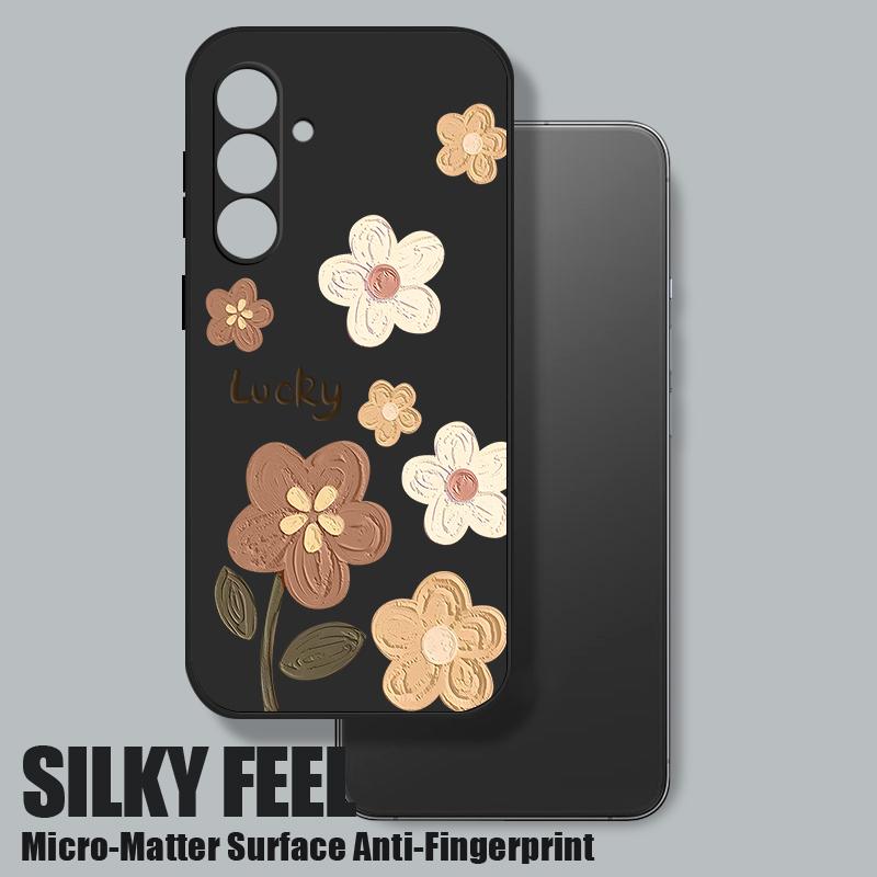 Cartoon Lucky Flower Case For Samsung S26 S25 Ultra S24 S23 S22 Plus S21 FE A15 A16 A17 A35 A36 A54 A55 A56 5G Soft Silicone Cover