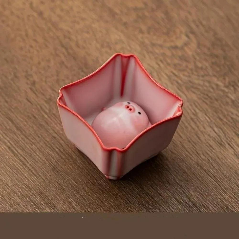 Ceramic Cartoon Ceramic Tea Cup 110/120/160/170ML Capacity Espresso Cup Funny Teacup Under Bottom Design Reusable