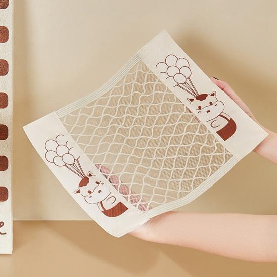 Bolsa de Almacenamiento de Malla con Cierre de Velcro, Bolsa de Malla para Montar en la Pared con Estampado de Ternero de Dibujos Animados, Organizador para Cocina y Baño