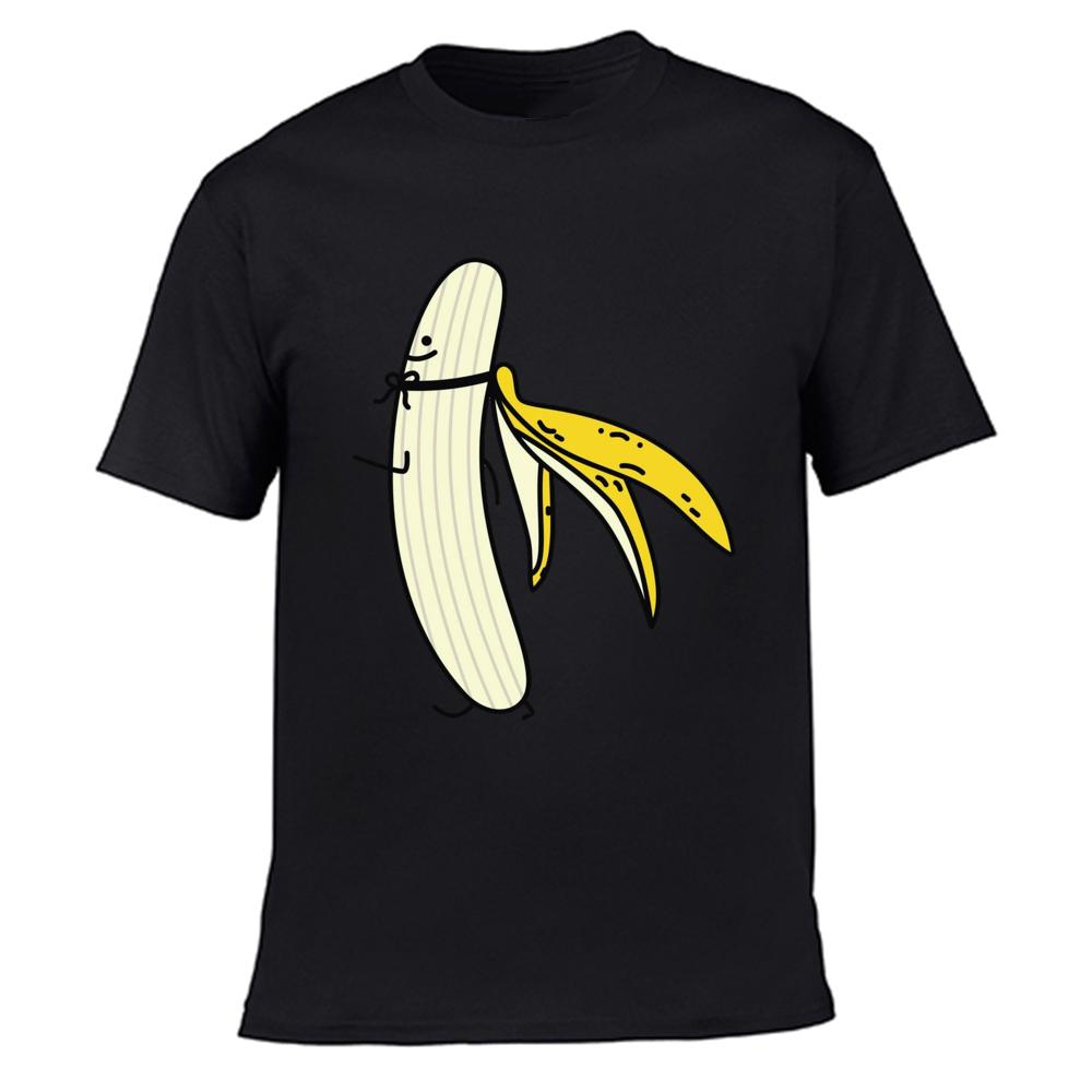 Men's Banana Disrobe Funny Design Print T-shirt Summer Humor Joke Hipster T-Shirt White Casual T Shirts Outfits Streetwear