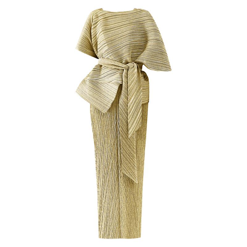 2025 Spring Middle East Elegant Women's Slim Pleated Two-Piece Evening Dress