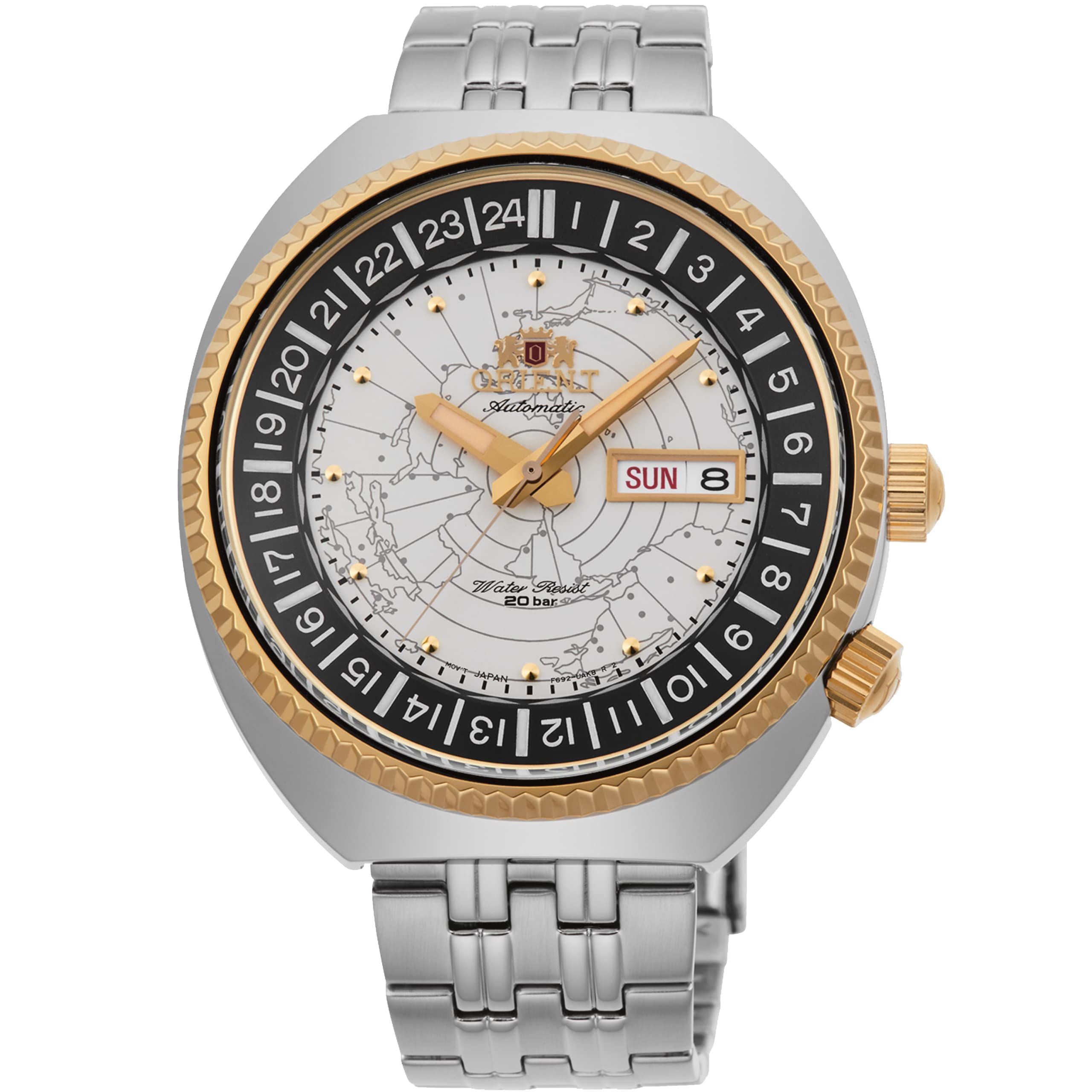 

[Seiko Epson] Automatic Watch Orient World Map Revival RA-AA0E01S19B Men s Silver