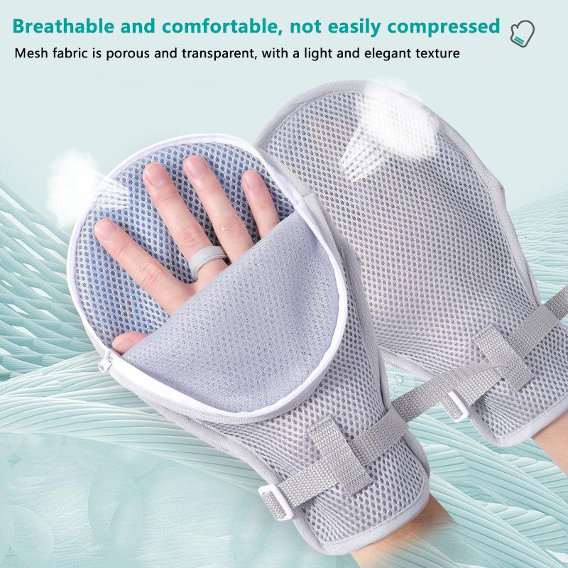 1Pair Restraint Gloves Finger Control Mitts Hand Infection Protectors Finger Hand Fixed Gloves For Elderly Patients