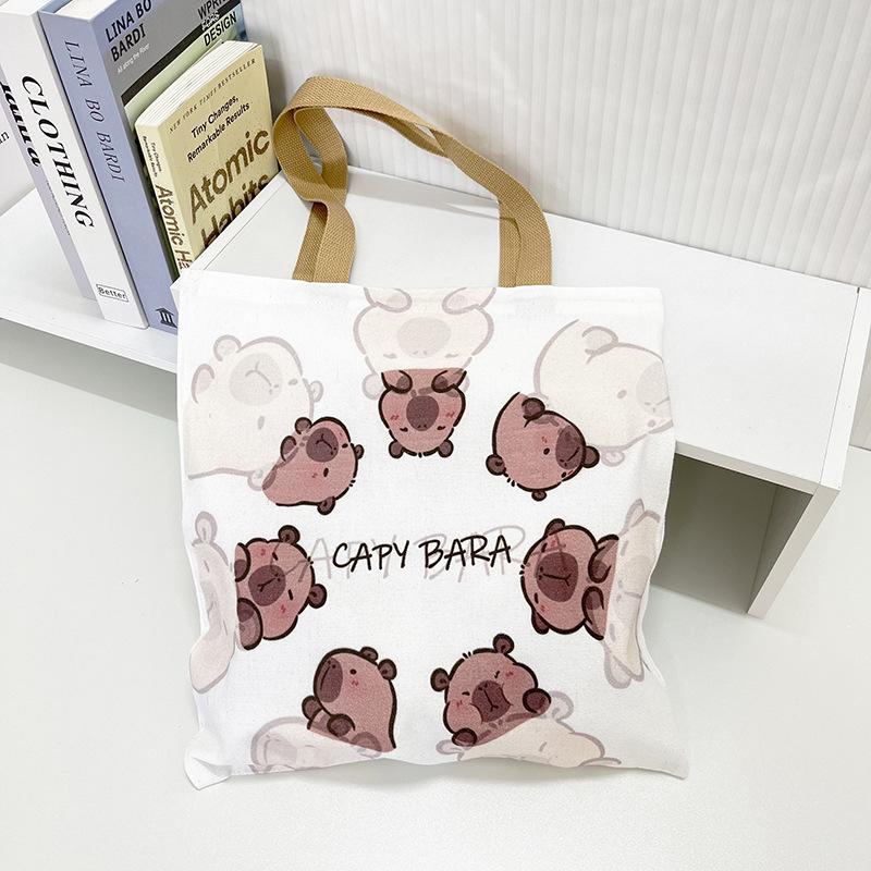 

Нова полотняна сумка Capybara через плече: Стильна сумочка великої місткості для студентів і жінок 35x40 cm, 120g