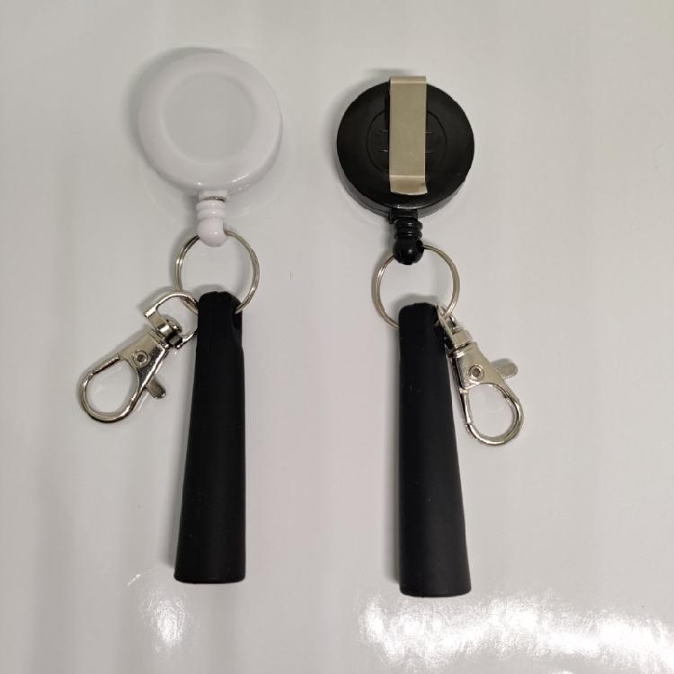 Elastic Pull Pen Sleeve with Key Ring Attachment Retractable Keychain Protects Pens from Damage in Backpacks and Desks