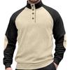 İlkbahar/Sonbahar Yeni Sezon Erkek Dış Giyim Raglan Kol Günlük Dik Yaka Bol Kesim Kadife Uzun Kollu Sweatshirt