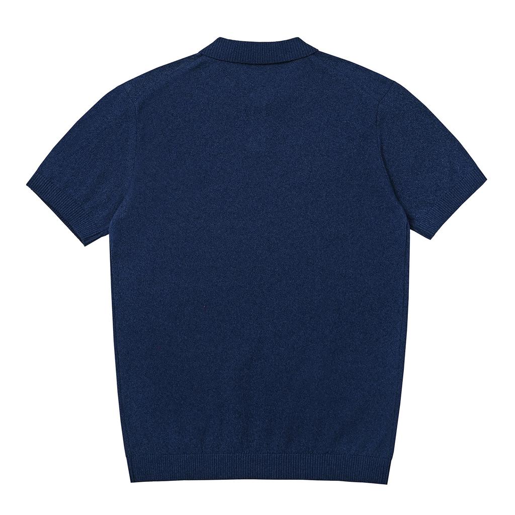 FERRAROMILANO Men'S Thierry Open Collar Short Sleeve Sweater Deep Blue (Am0Dts25145)