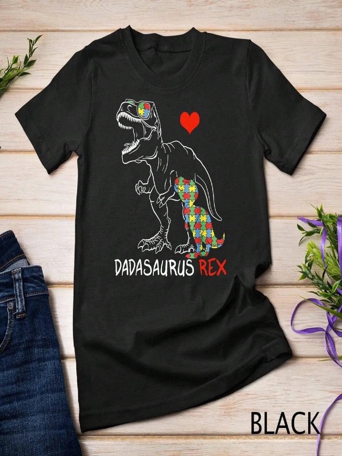Dadasaurus Daddy Rex Autism Awareness Proud Dad Father s Day T Shirt S разноцветный